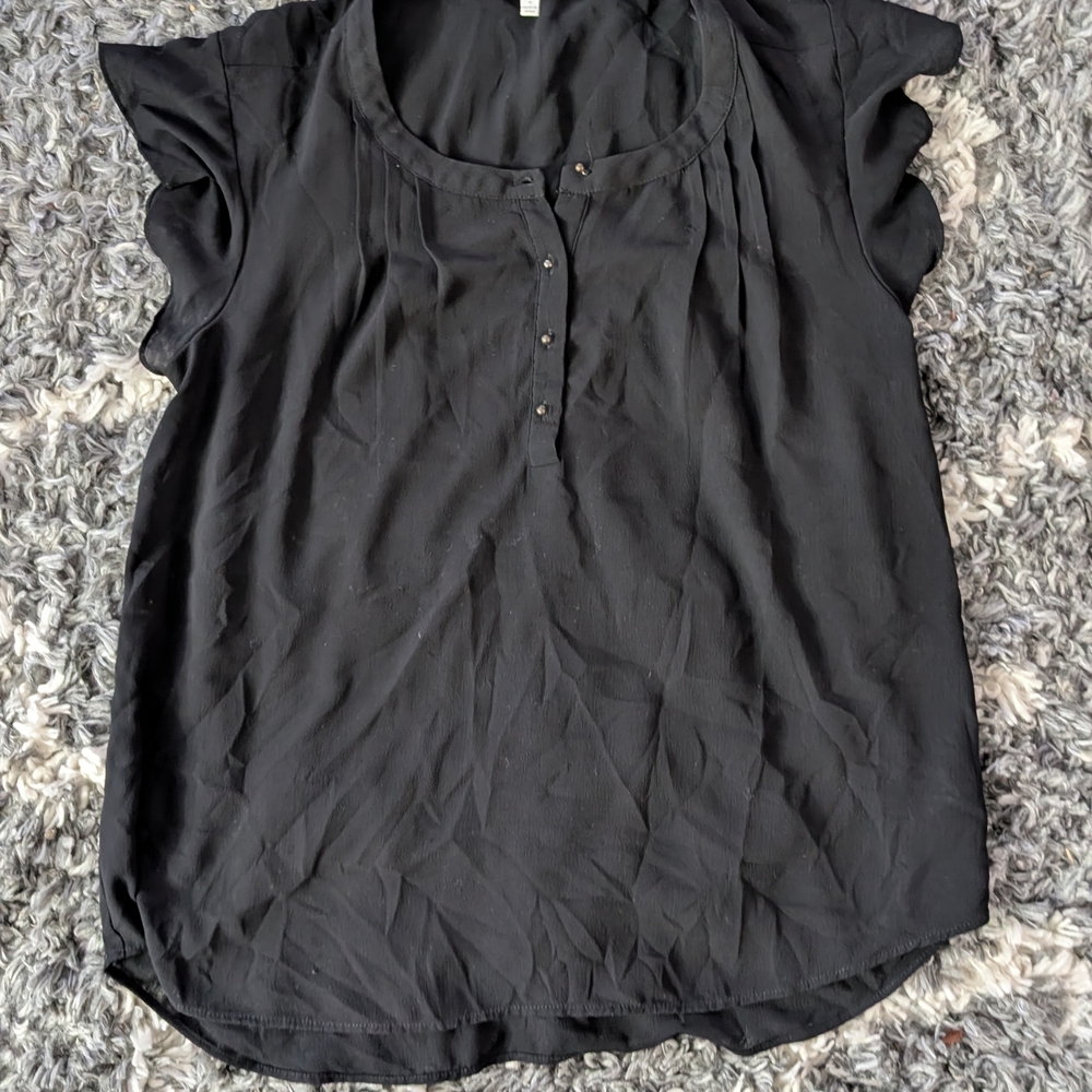 Daniel Rainn Black Button-Front Blouse - image 1